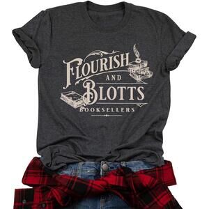 Flourish And Blotts T Shirt Women Magic School Shirt Wizard Graphic